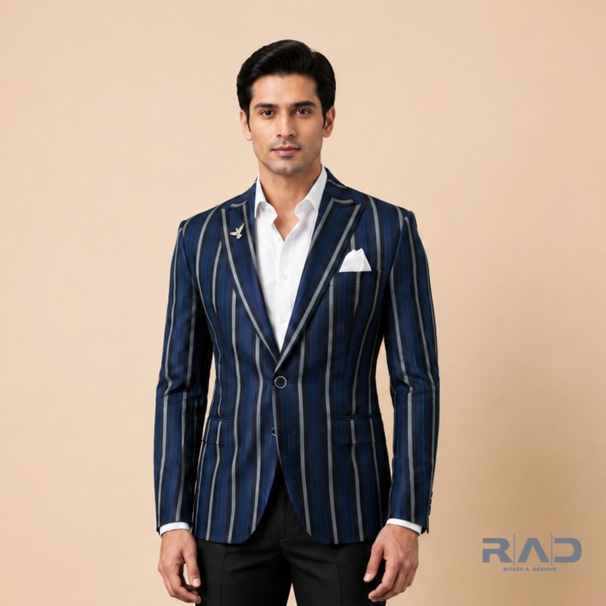 Azure Striped Blazer