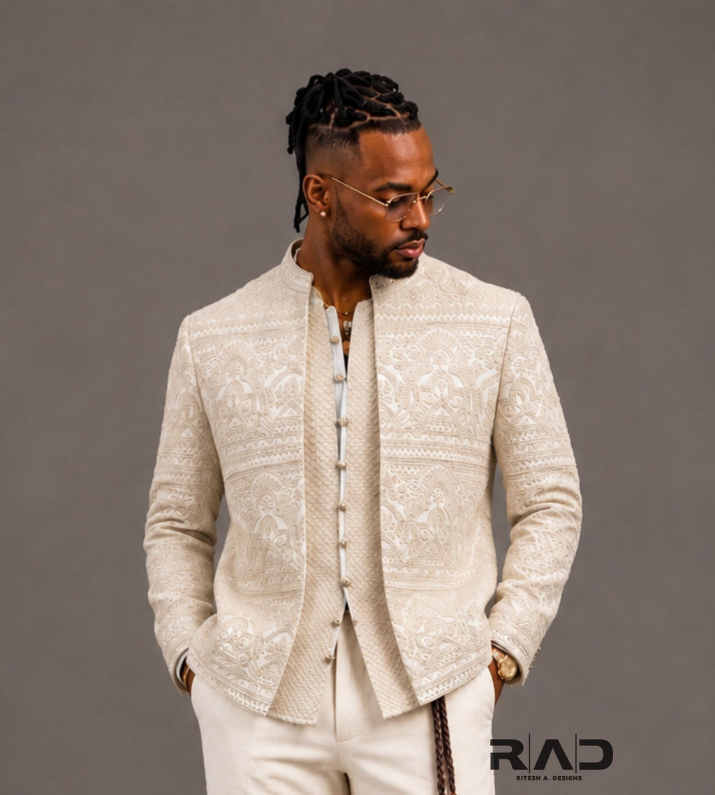 Maharaja Embroidered Shrug set