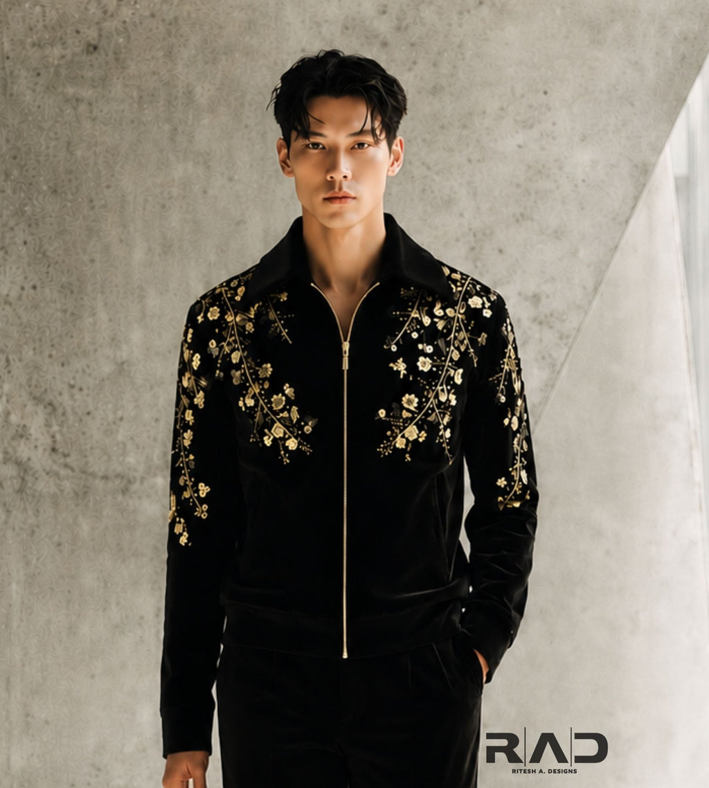 Golden Vines Velvet Zip- Set