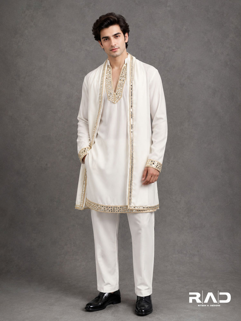Ivory Regent Handcrafted Kurta Set