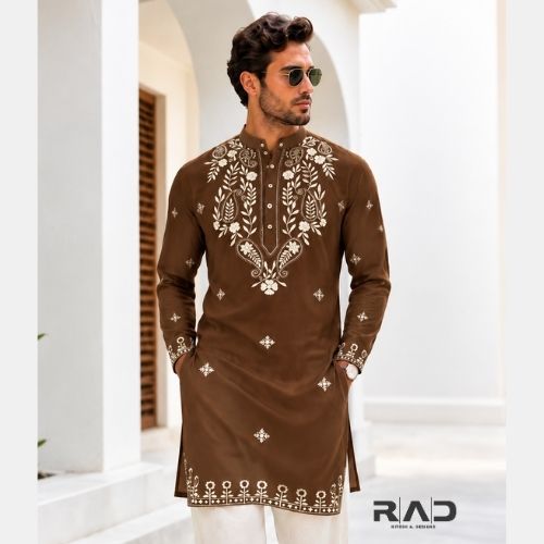 Cocoa Floral Kurta