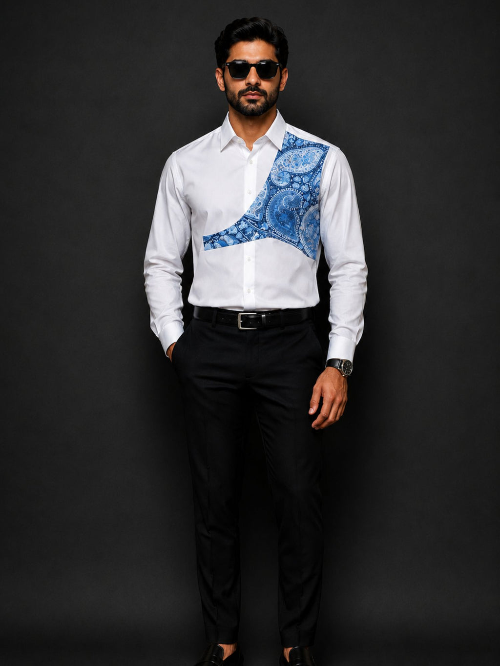 Blue Paisley Pattern Shirt