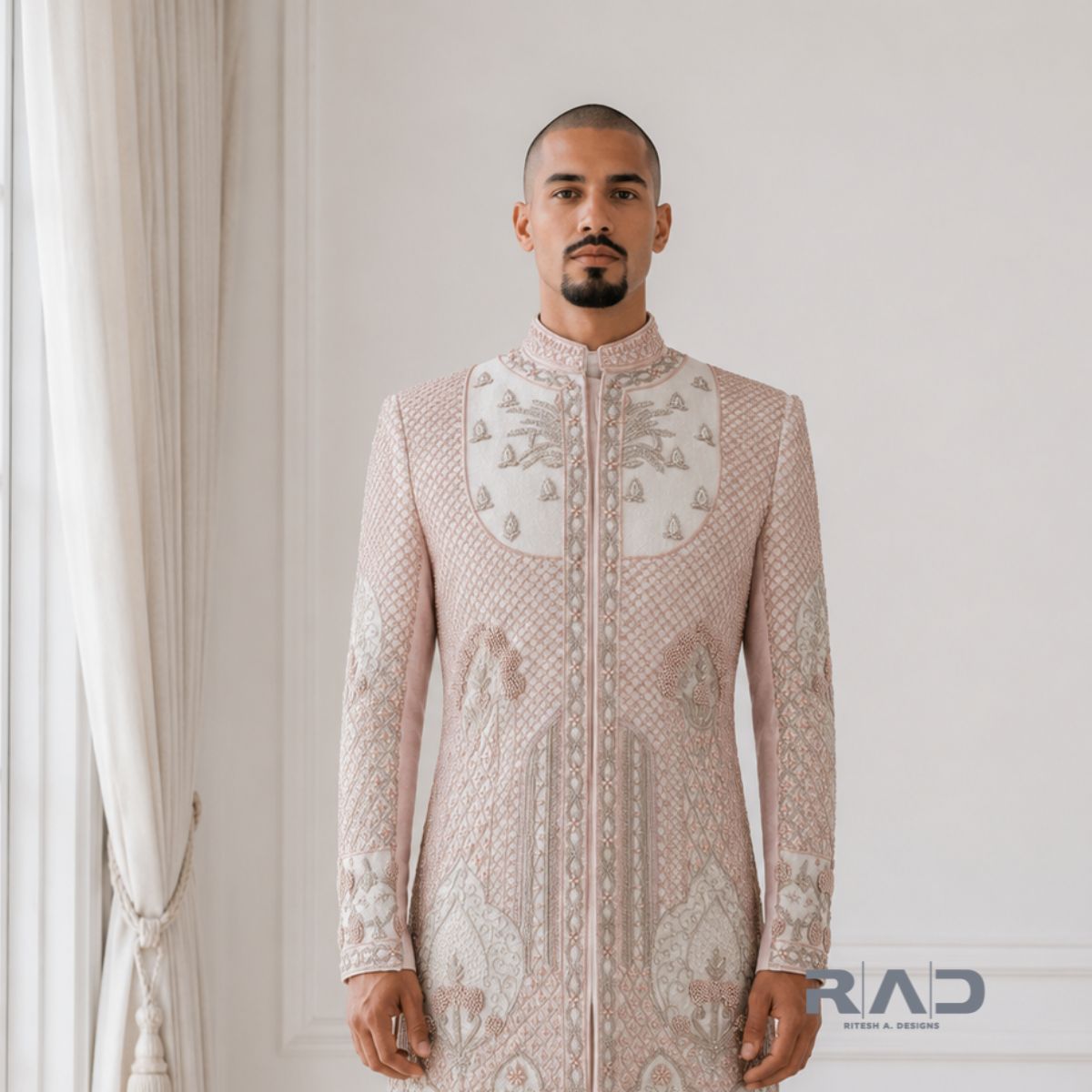 Arivansh Blush Ivory Heritage Sherwani