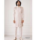 Aarushveer Ivory Signature Embroidered Sherwani
