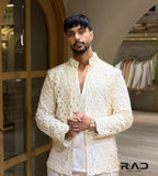 Ivory Luxe Textured Jacket Set