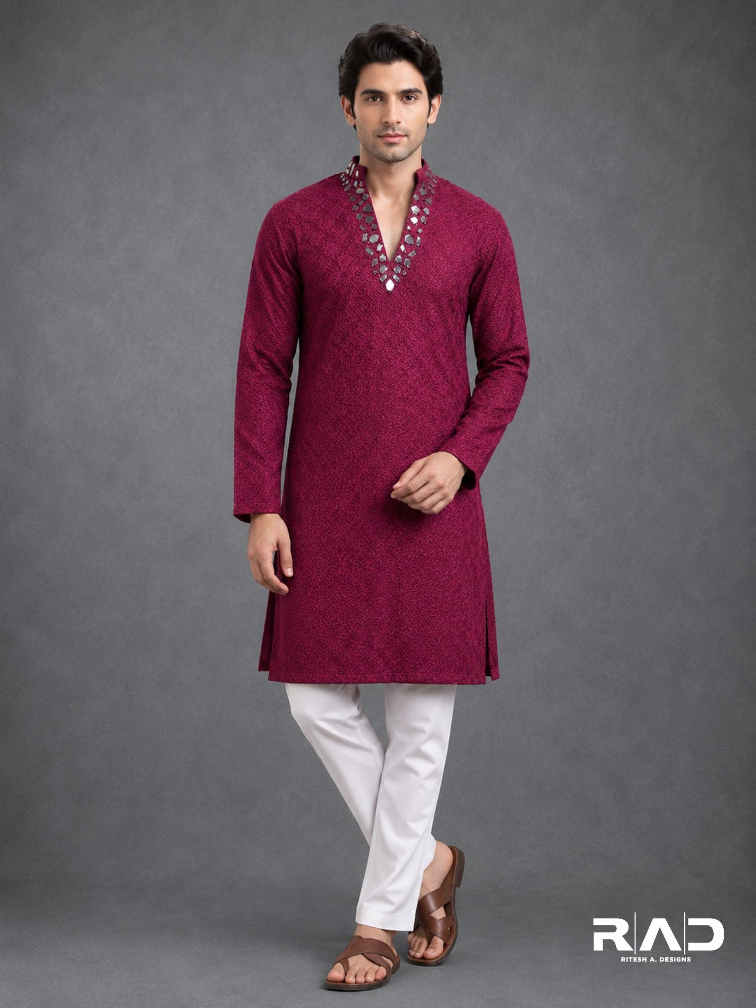 Ruby Mirror  Kurta