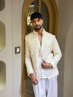 Ivory Luxe Textured Jacket Set