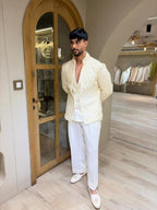 Ivory Luxe Textured Jacket Set