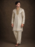 Light beige tissue Kurta