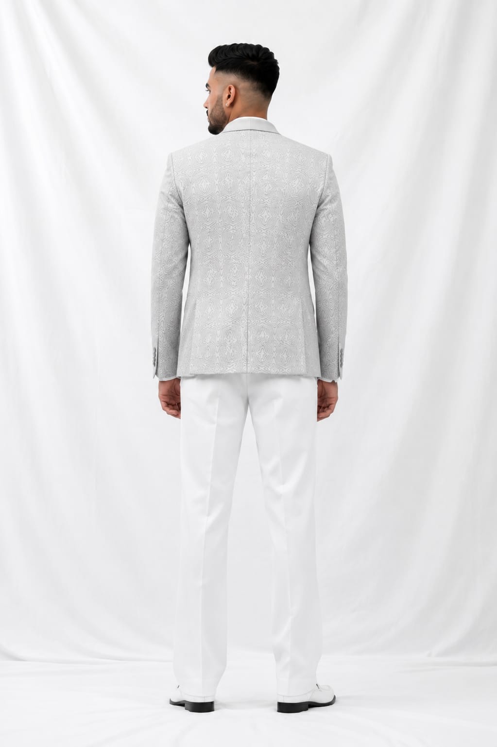 Silver Mirage Jacquard Tuxedo