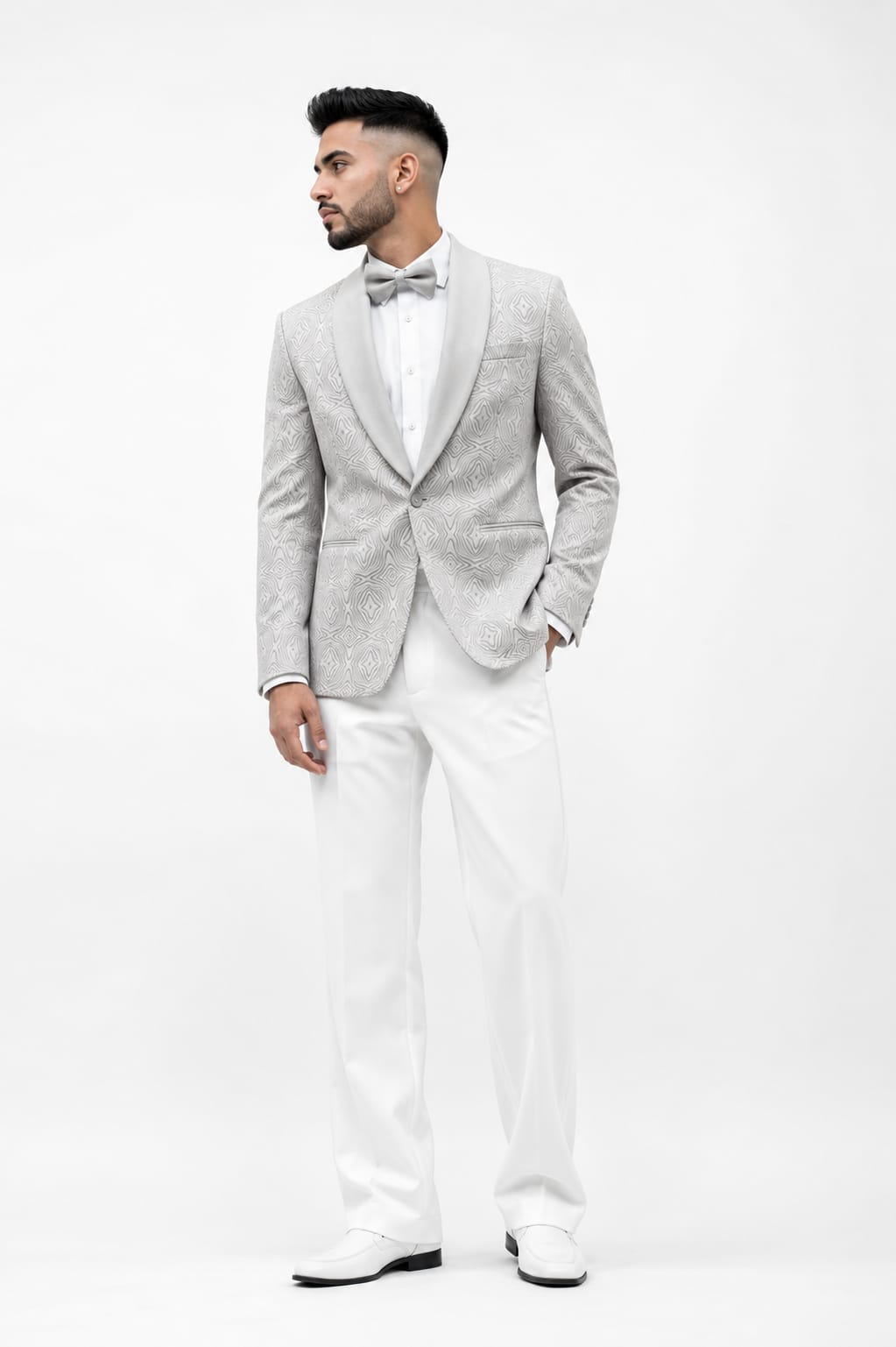 Silver Mirage Jacquard Tuxedo