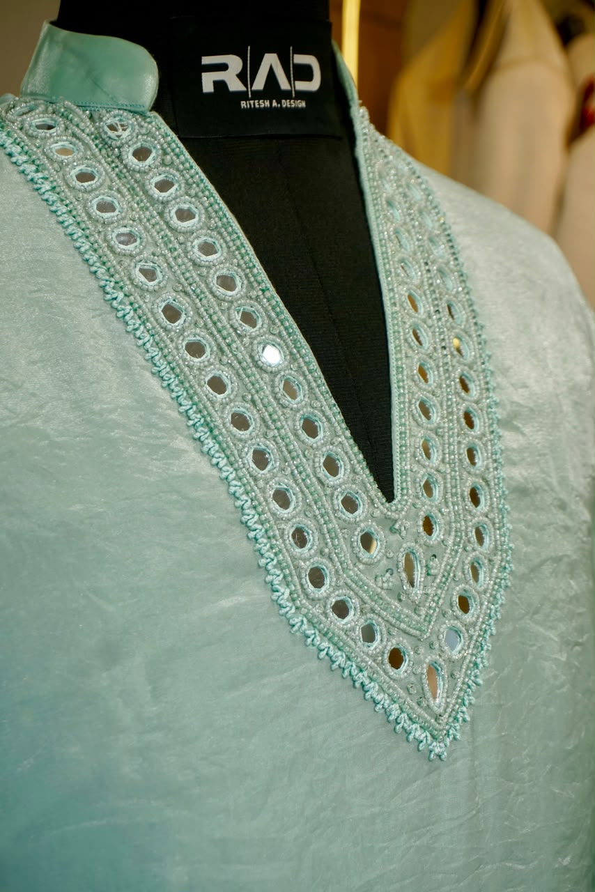 Mint Aura Embroidered Kurta