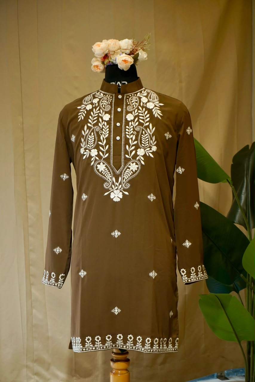 Cocoa Floral Kurta