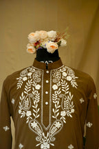 Cocoa Floral Kurta