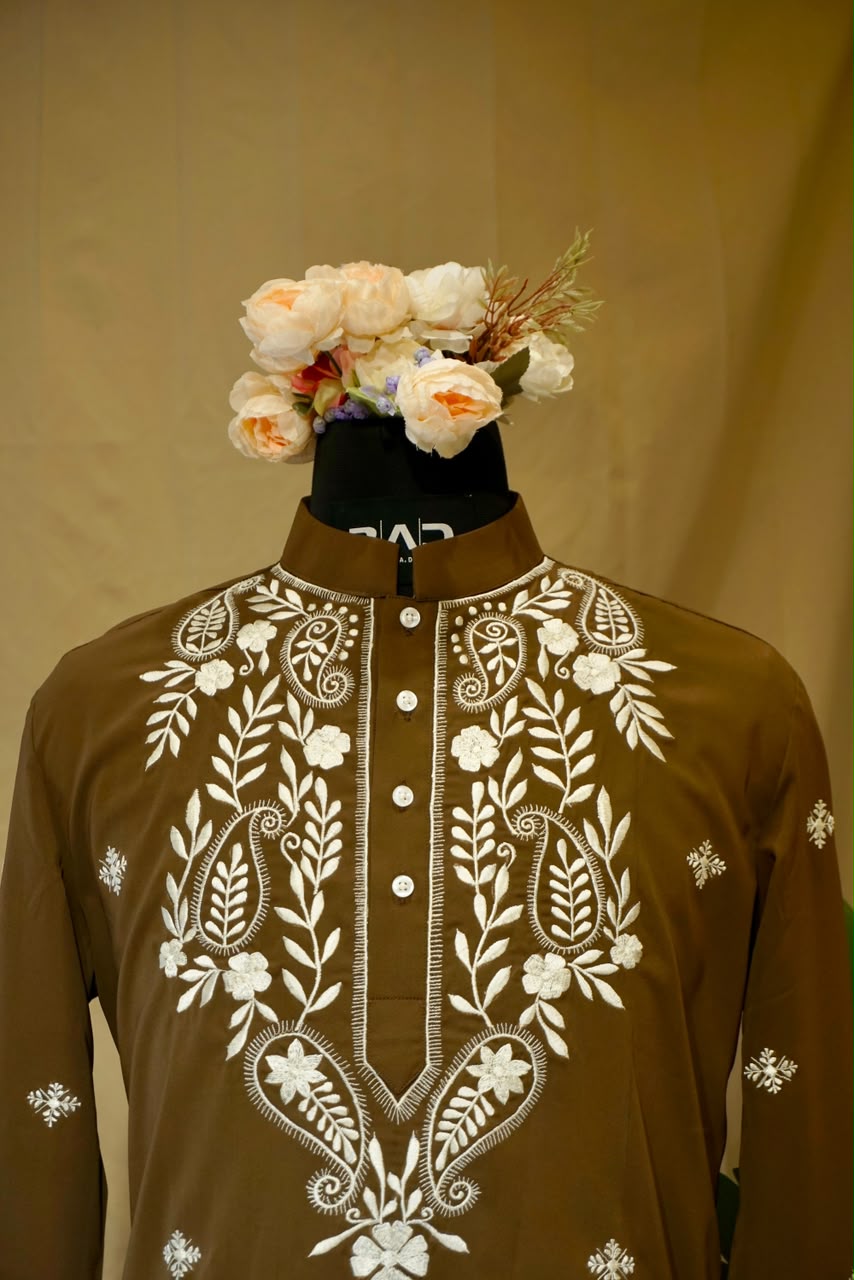 Cocoa Floral Kurta