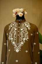 Cocoa Floral Kurta