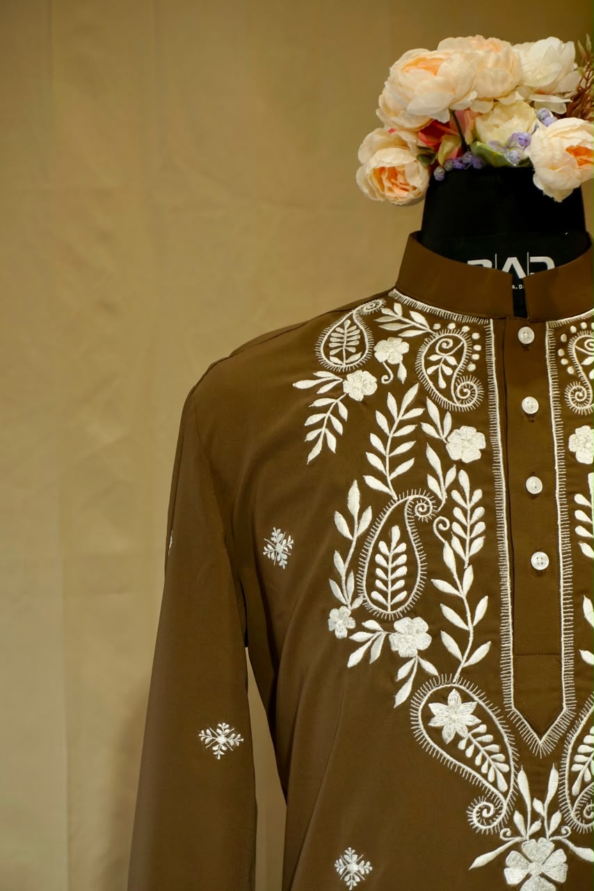 Cocoa Floral Kurta