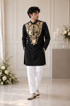 Black Sheesh Mahal Kurta