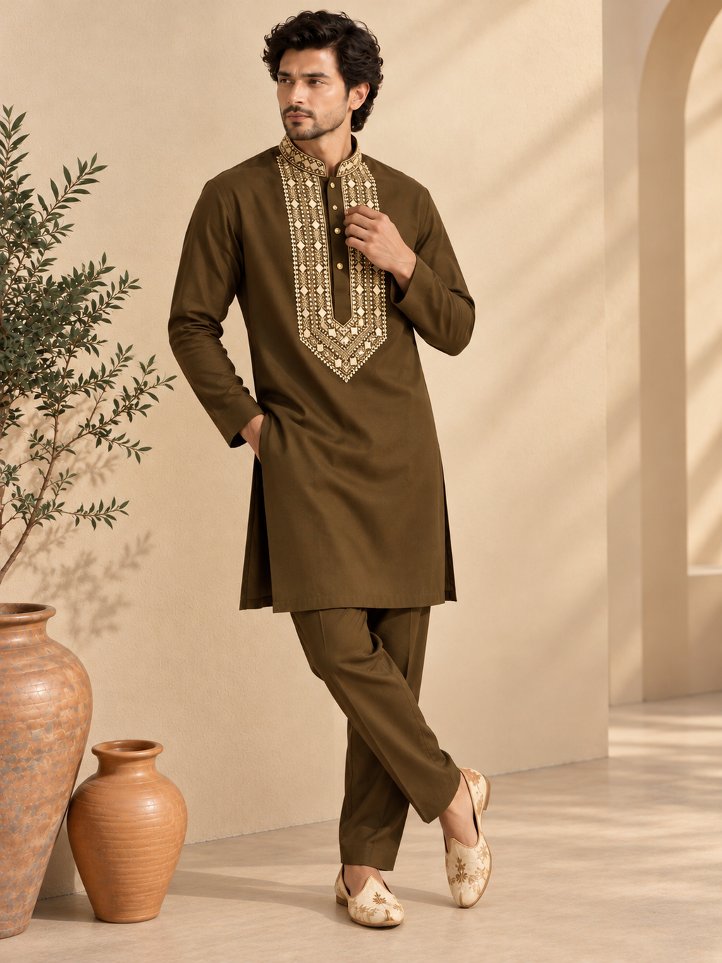 Antique Gold Kurta set