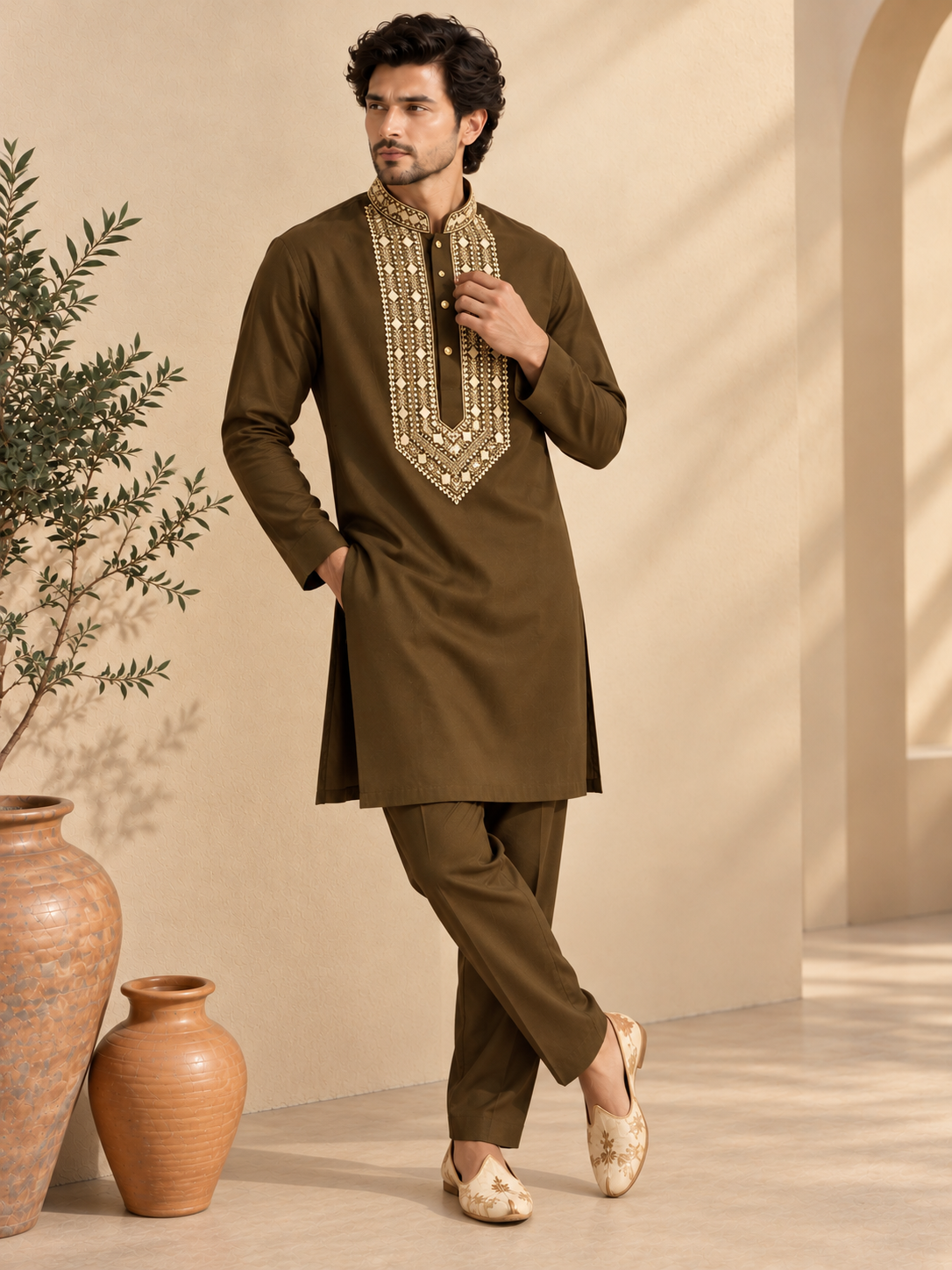 Antique Gold Kurta set
