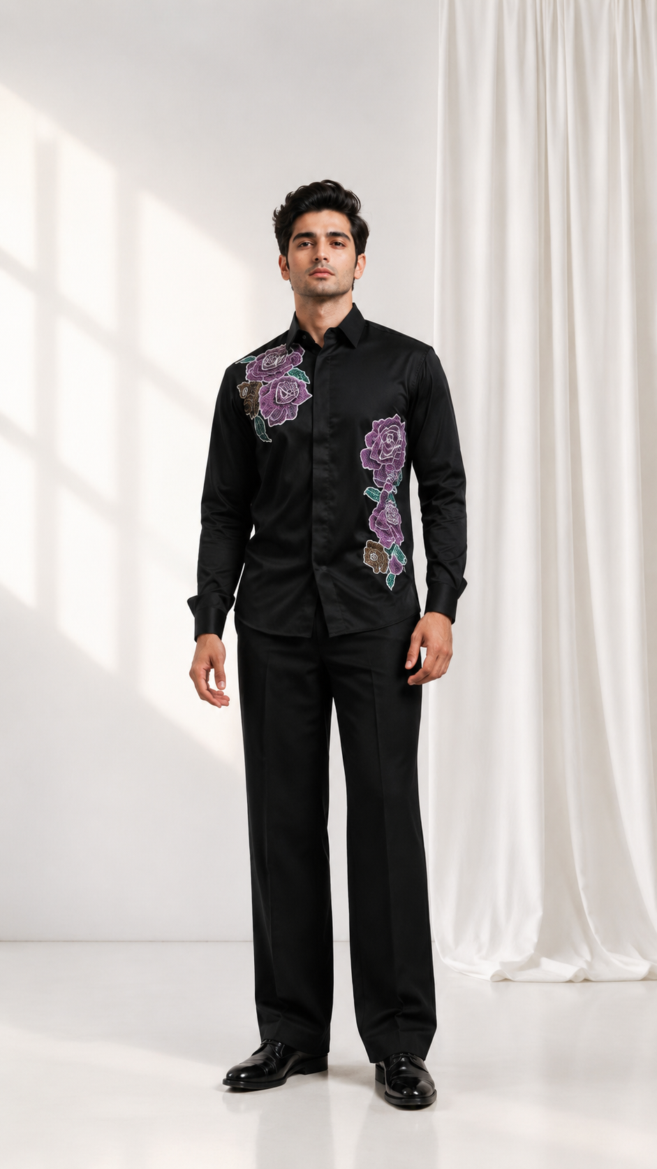Black Floral Shirt