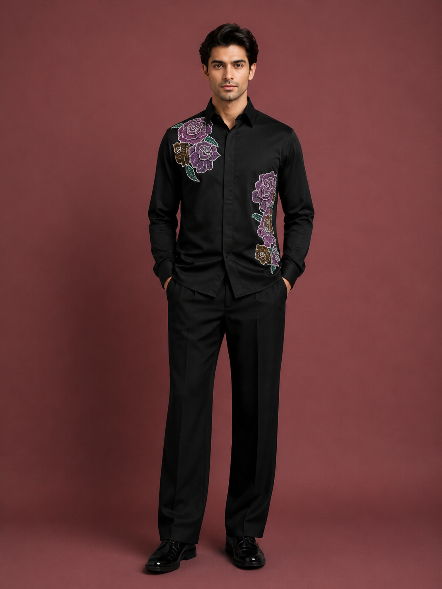 Black Floral Shirt
