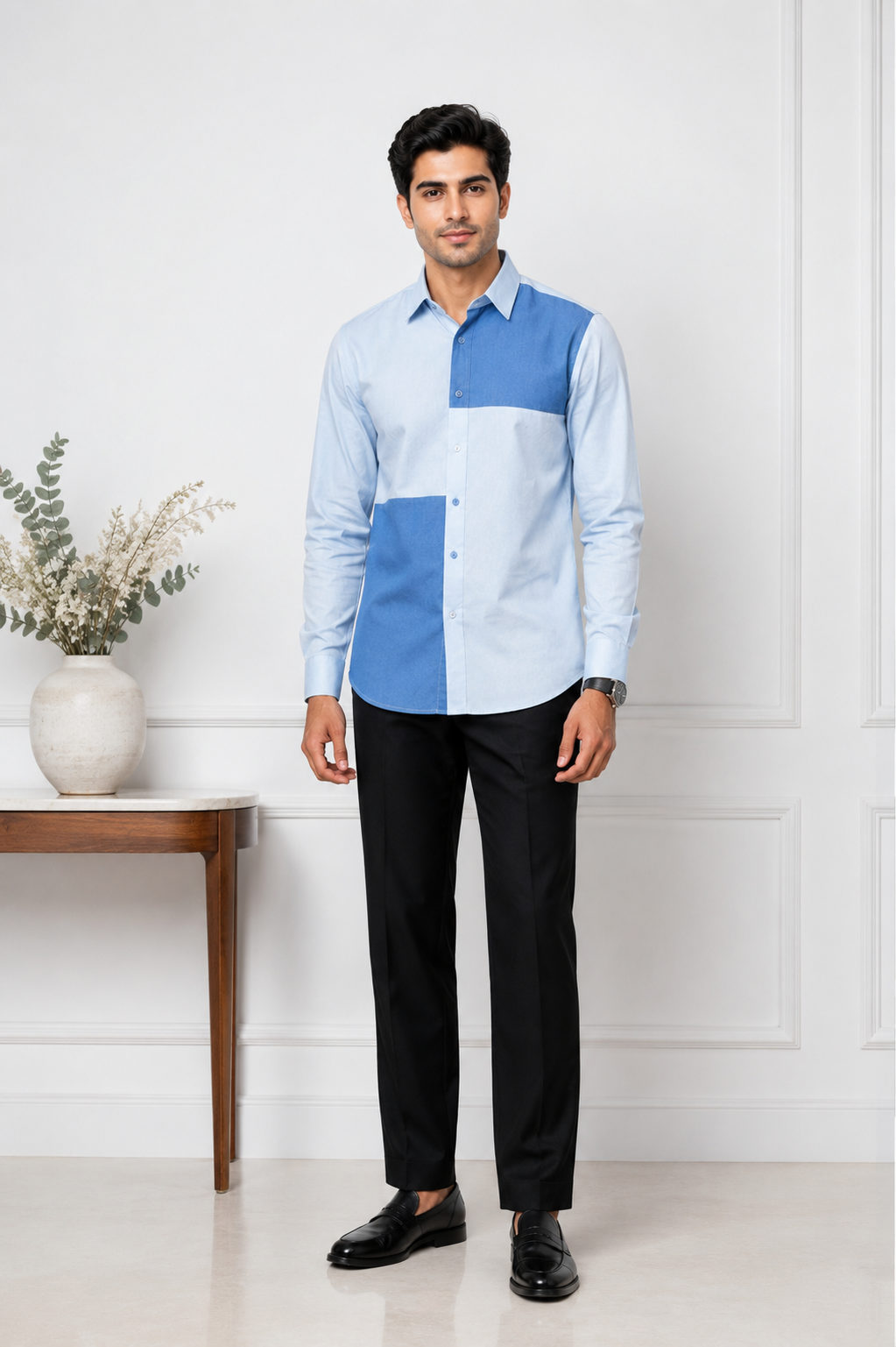 Dual Tone Blue Shirt