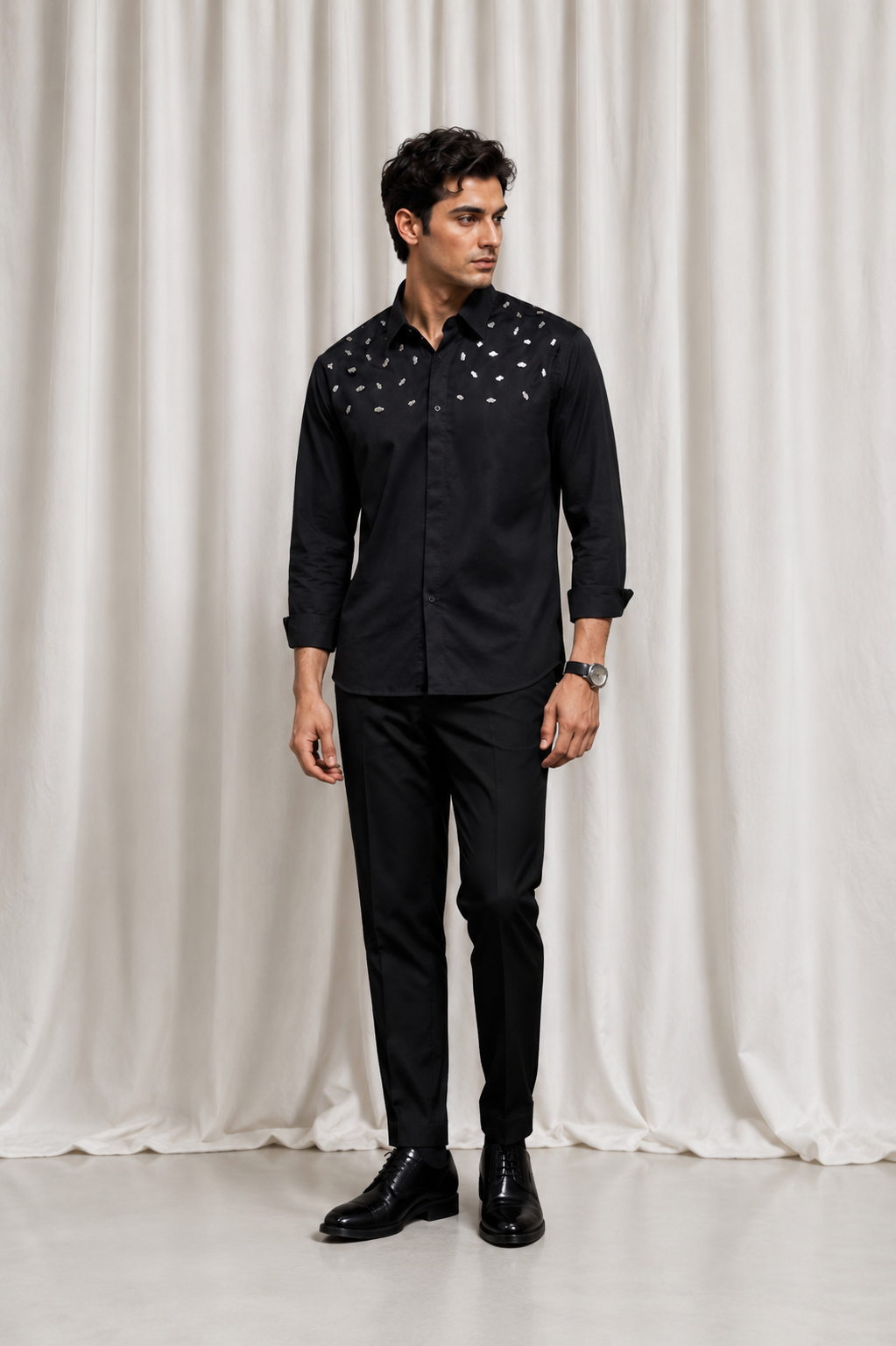 Black Embellished Shirt