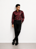 Maroon Crystal Stripe Shirt