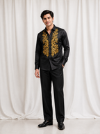 Black gold embroidery Shirt