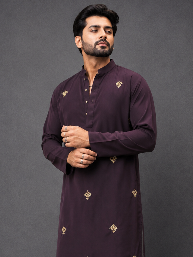 Wine Aura Kurta