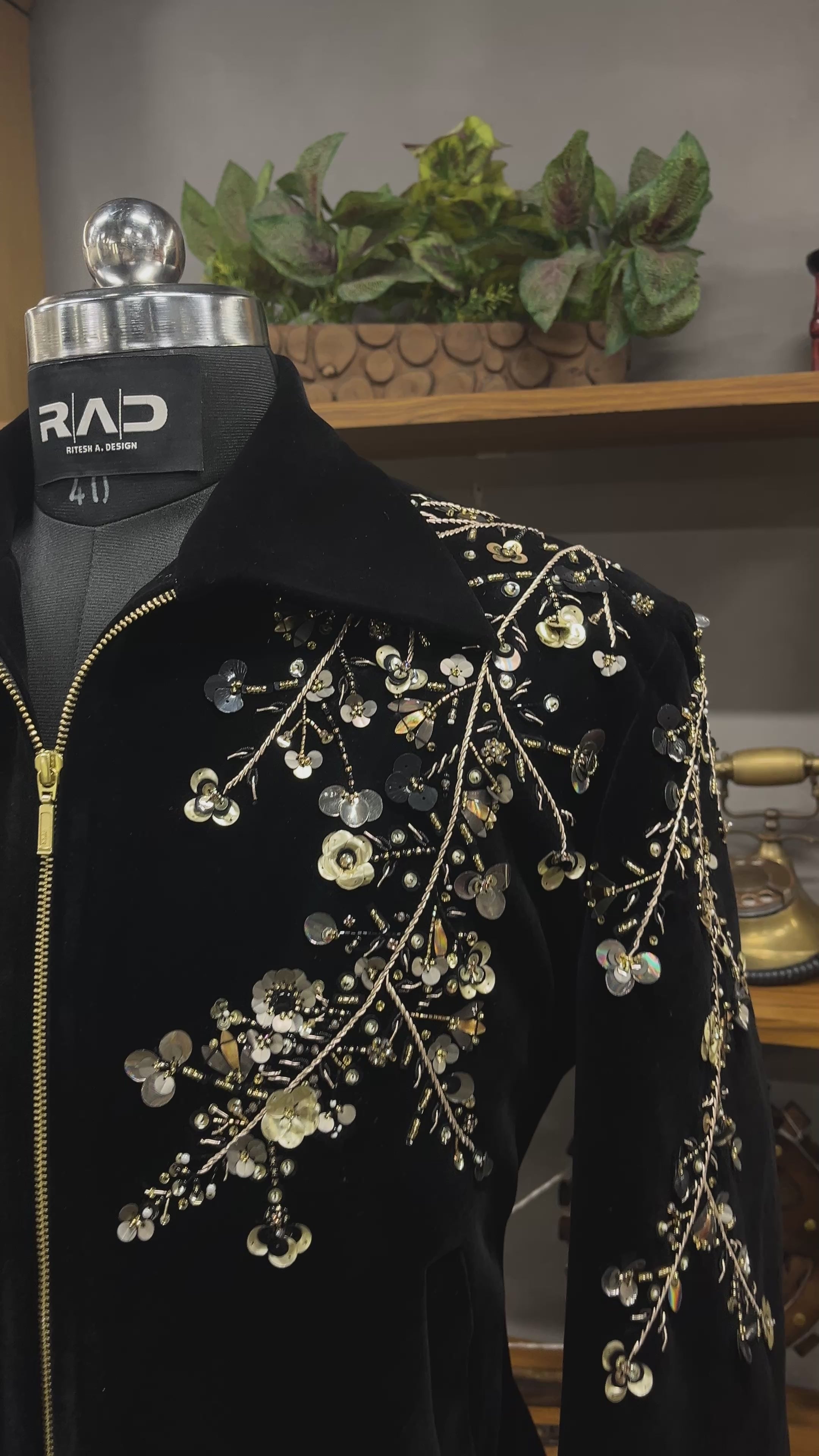 Golden Vines Velvet Zip- Set